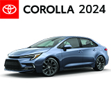 3/4 Quarter Left Facing Image of a Blue 2024 Toyota Corolla